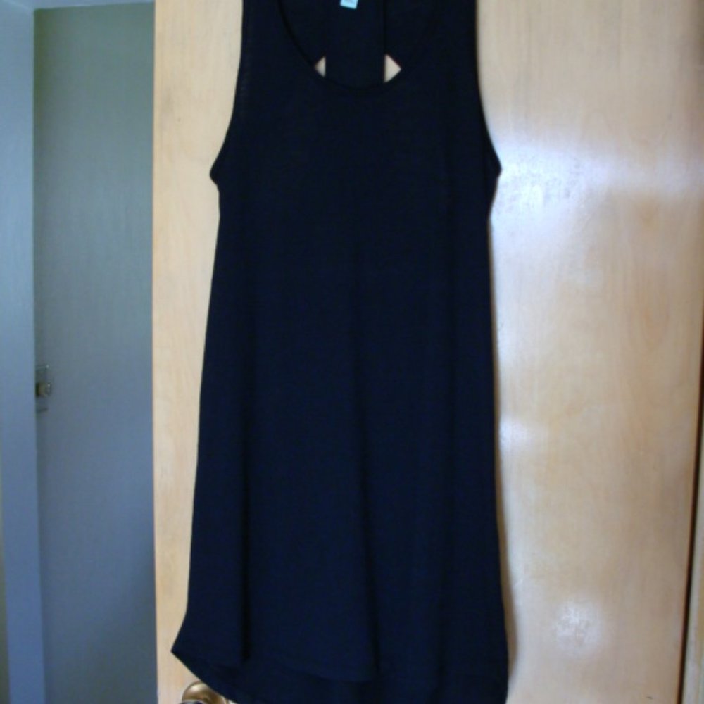 Beach Pool Swim Coverup Black Open Back